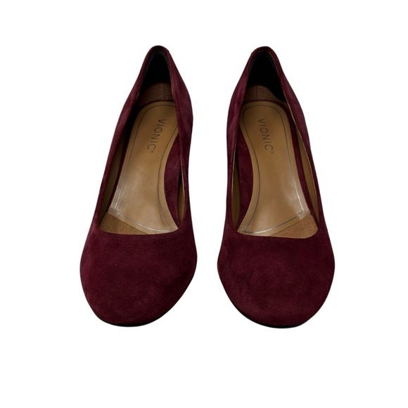 Vionic Mariana Pumps Heels Womens Wine Suede Leather Orthotic Size 10 - Picture 3 of 10